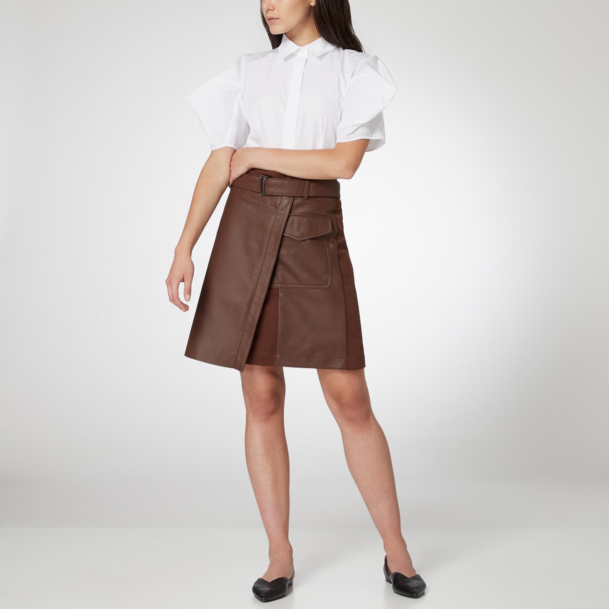 Venezia Leather Wrap Skirt